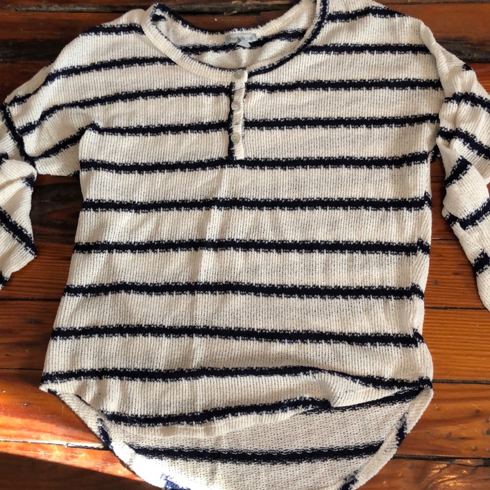 Blue and White stripped Henley